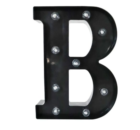 Літера з підсвіткою B об'ємна маленька 21x15 см Чорний (Ч1242) - фото 2 Літера з підсвіткою B об'ємна маленька 21x15 см Чорний (Ч1242) - фото 2