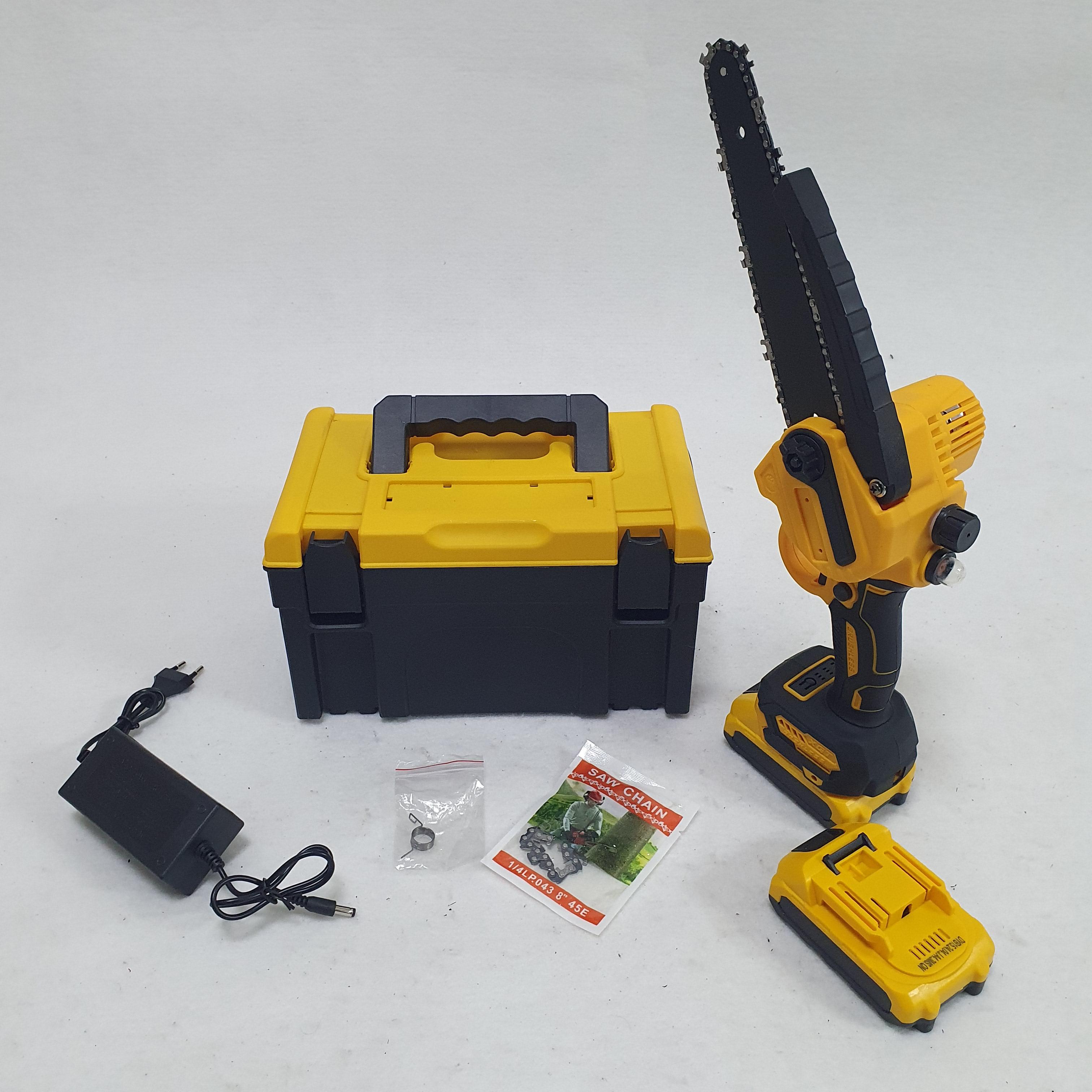 Пила аккумуляторная мини с автоматической смазкой цепи 2 аккумулятора 24V 20 см (4AH -DPR-20) - фото 5 Пила аккумуляторная мини с автоматической смазкой цепи 2 аккумулятора 24V 20 см (4AH -DPR-20) - фото 5