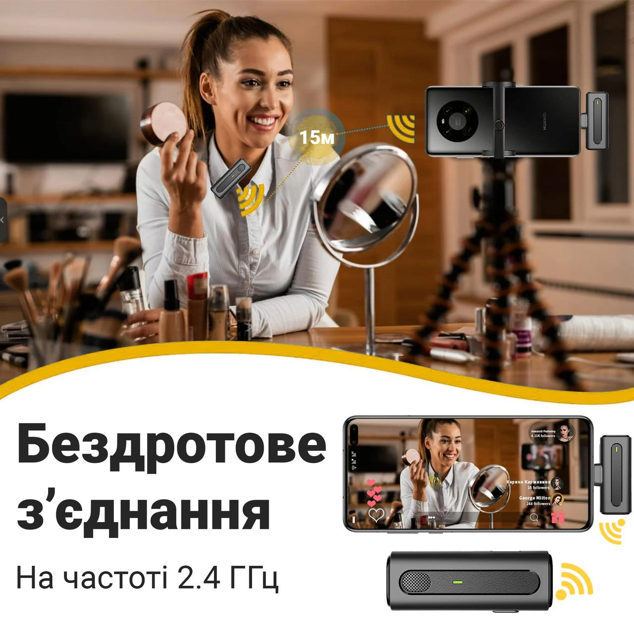 Микрофон петличный беспроводной с Type-C Savetek P30 для смартфонов/ноутбуков/планшетов 2,4 ГГц - фото 7