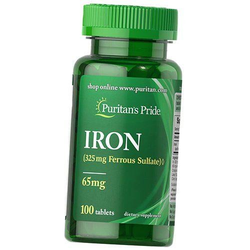 Сульфат Железа Iron Ferrous Sulfate 65 Puritan's Pride 100 таблеток (36367214)