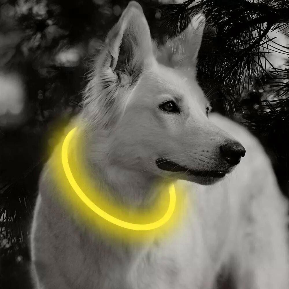 Ошейник iPets LC-01 с LED свечением L Желтый - фото 8 Ошейник iPets LC-01 с LED свечением L Желтый - фото 8