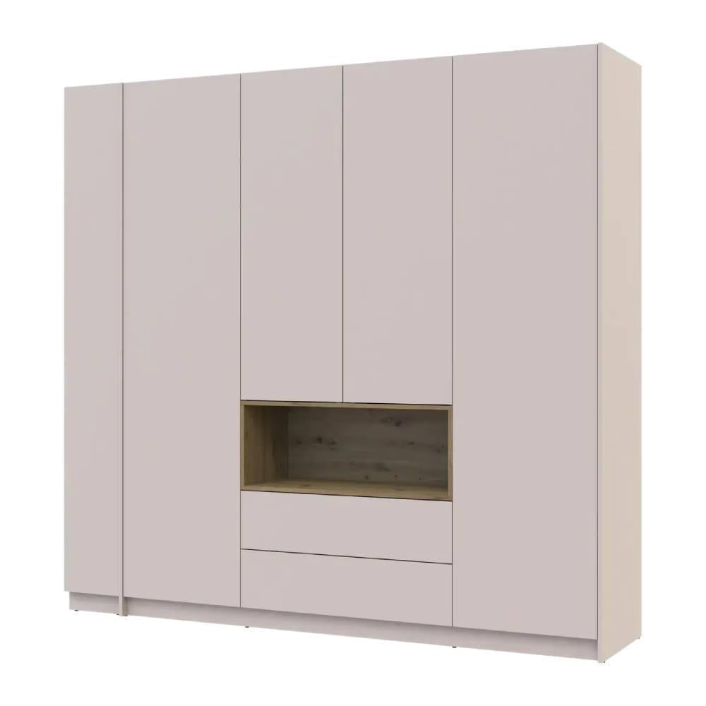 Шкаф с нишей и этажеркой Doros Дейл DRS-011728 4ДСП 234х52х220 см Кашемир/Дуб Артизан (44900340)