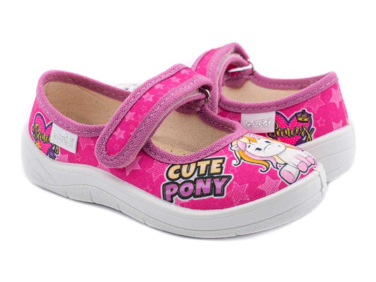 Тапочки для дівчаток Waldi 360-153/26 на липучках р. 26 Рожевий