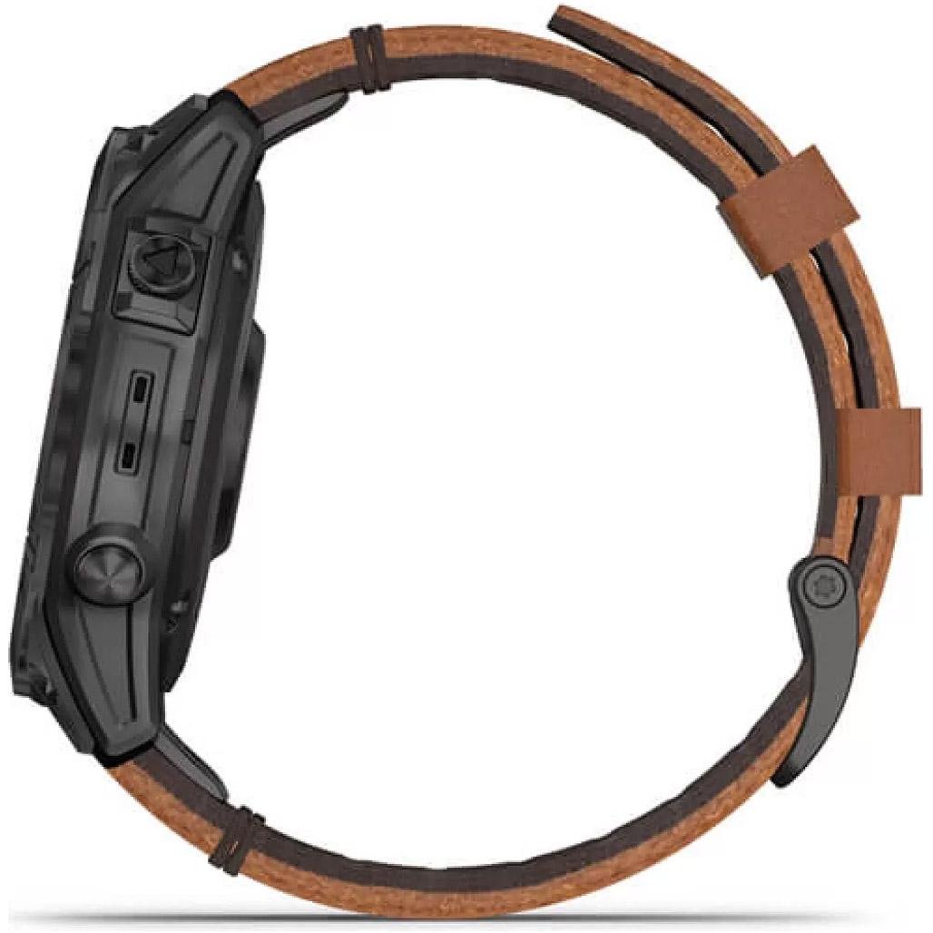 Смарт-годинник Garmin Epix 2 Sapphire - B. Titanium w. Chestnut L. Band (010-02582-30) - фото 5