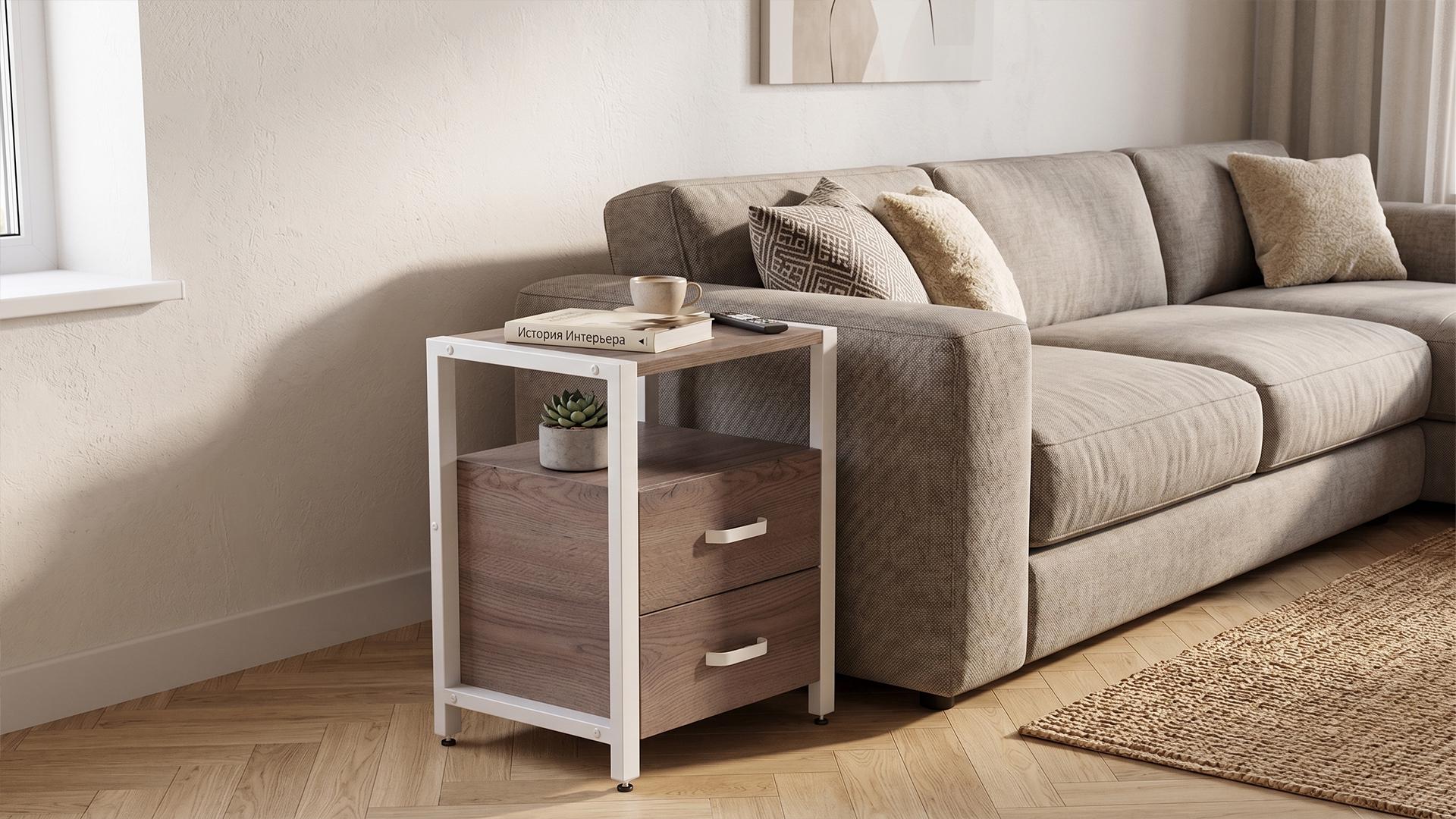 Тумба универсальная Ferrum-decor Вивьен ДСП 16 мм 2/2 50x41x40 белый/Дуб Кремона Канолло (FRD-107764)