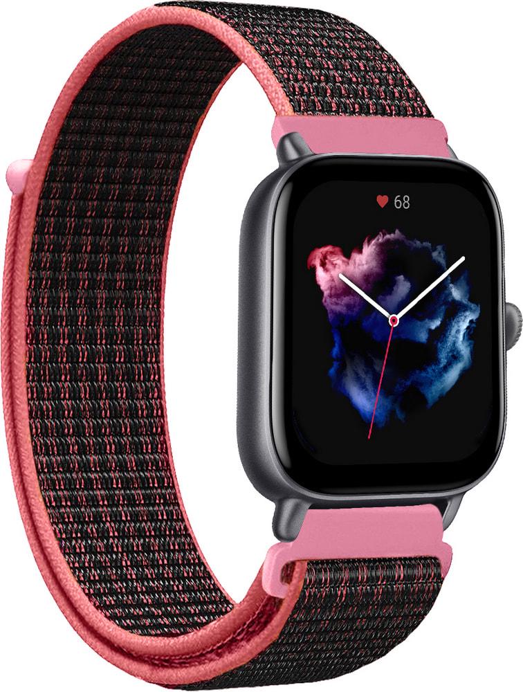 Ремешок нейлоновый Sport Loop для Amazfit GTS 3 Black/Pink (15119-51)