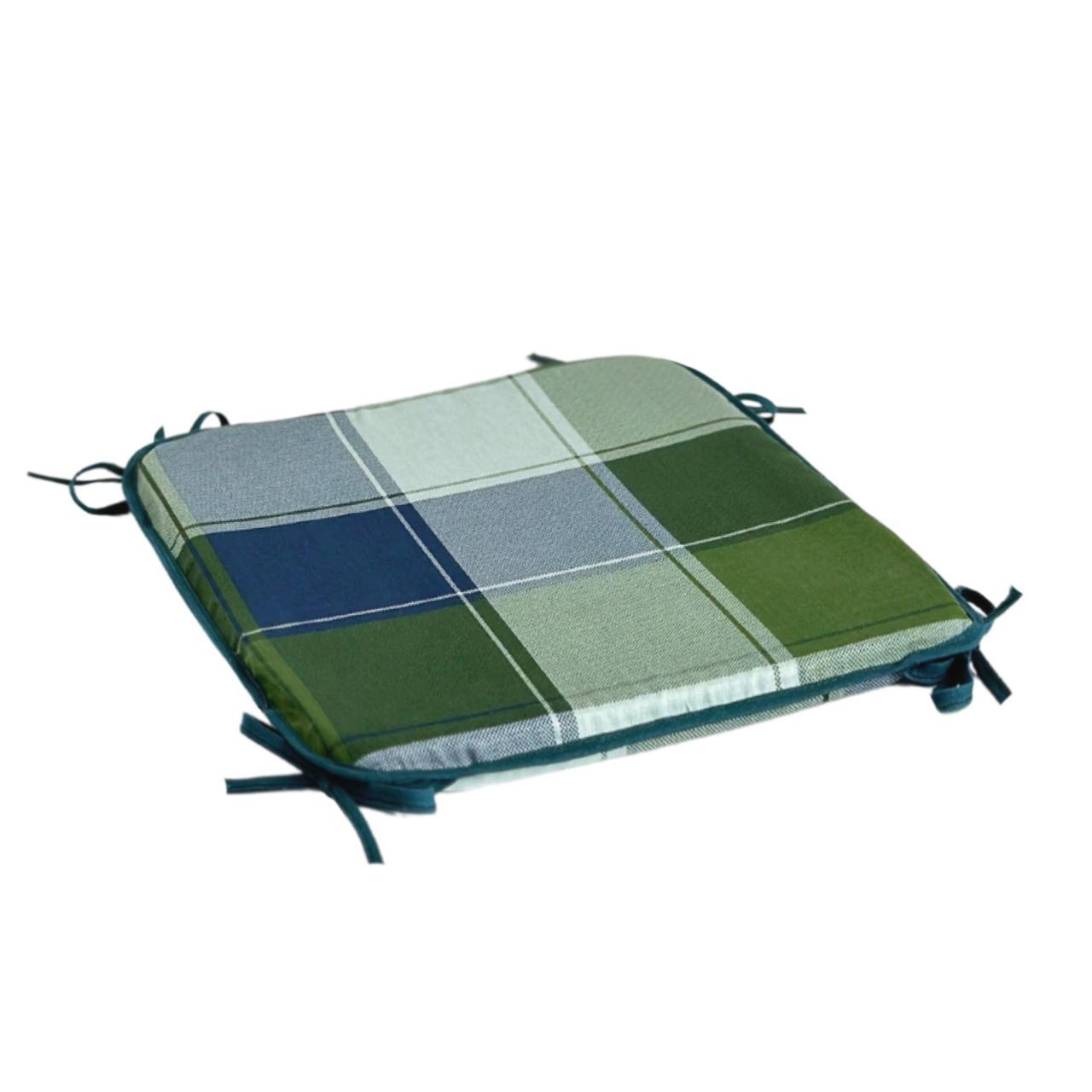 Подушка для стула на завязках 33х33х2 см В зеленую клетку (512562056) - фото 2 Подушка для стула на завязках 33х33х2 см В зеленую клетку (512562056) - фото 2