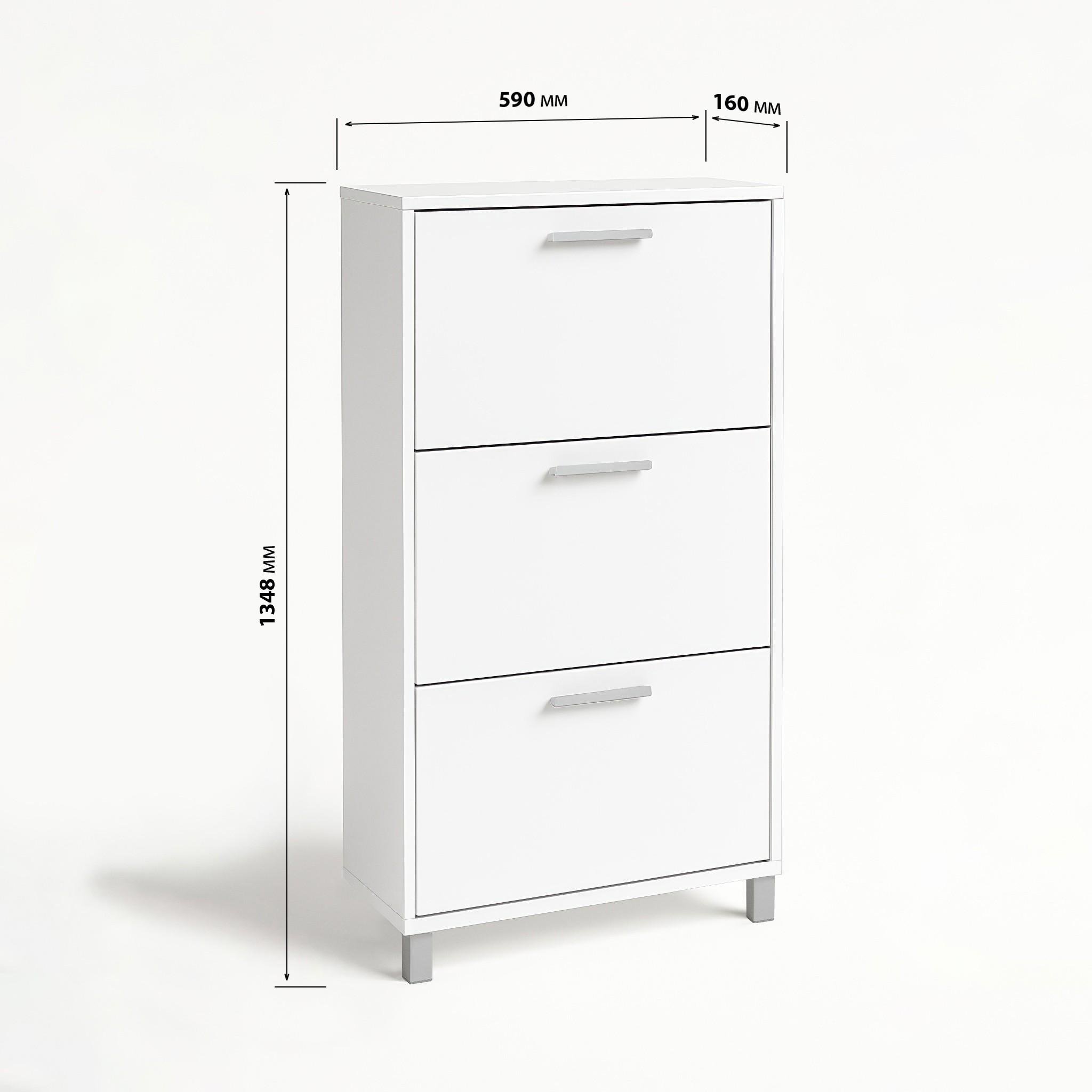 Тумба для взуття на 3 шухляди F-160 590х160х1350 мм Дуб Сонома/Білий - фото 4