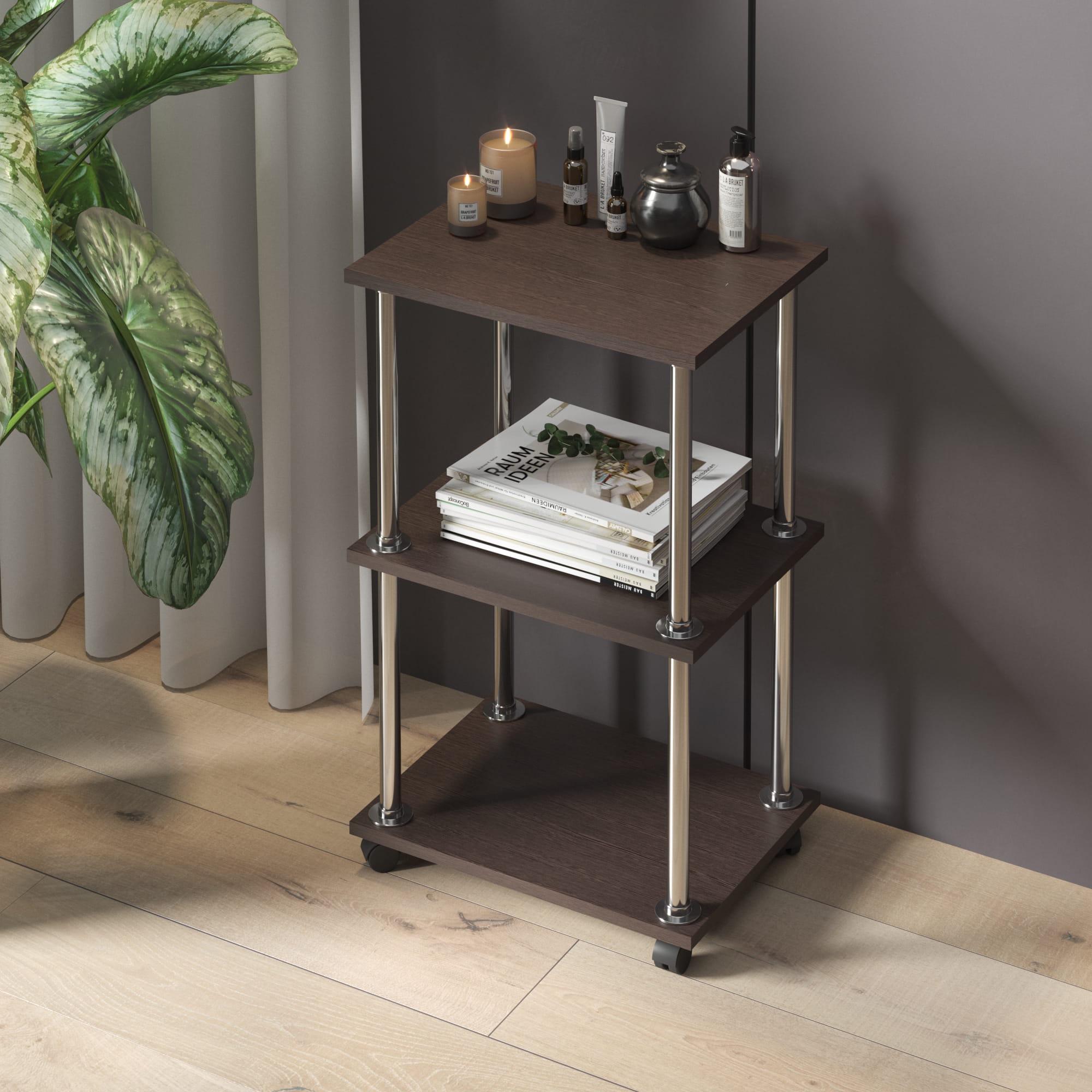 Этажерка на колесиках ЛДСП Венге темный (372219)