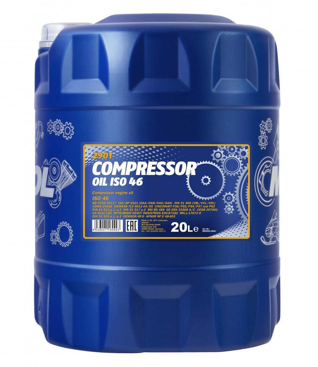 Мастило компресорне Mannol 2901 COMPRESSOR OIL ISO 46 20 л (MN2901-20)