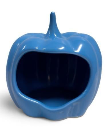 Купалка/миска керамическая для хомяков Mazceramics ручной работы тыква 7х9х11 см Голубой