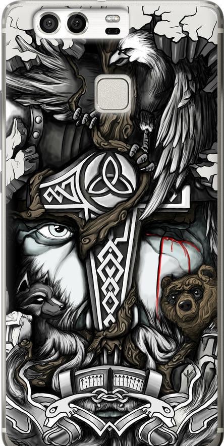 Чохол на Huawei P9 Тату Вікінг (4098u-347-42517)