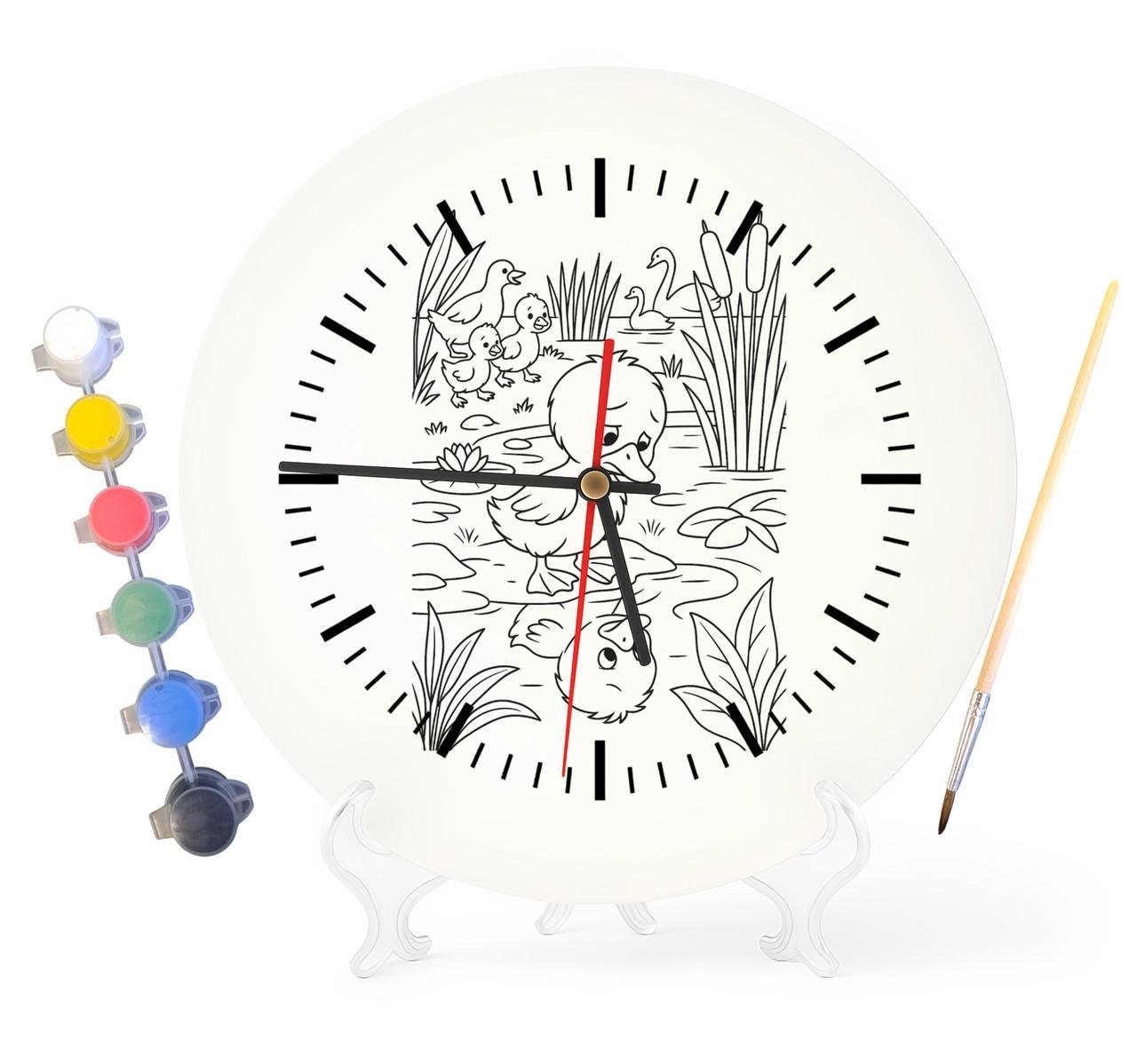 Детский набор для творчества часы-раскраски Гадкий утенок по мотивам книги Ганса Кристиана Андерсена 30 см (Г0018)