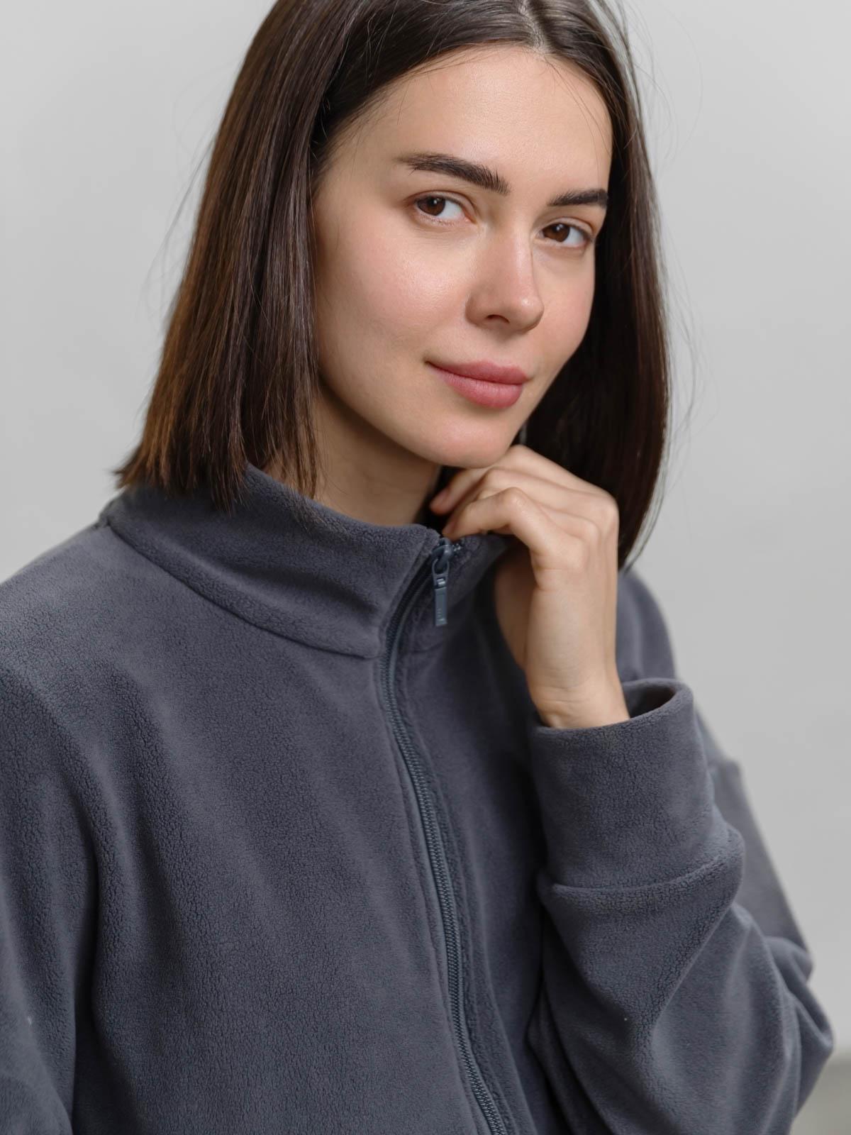 Бомбер жіночий FROMUS з фліс-плюшу XL/XXL Графітовий (2655-8) - фото 3