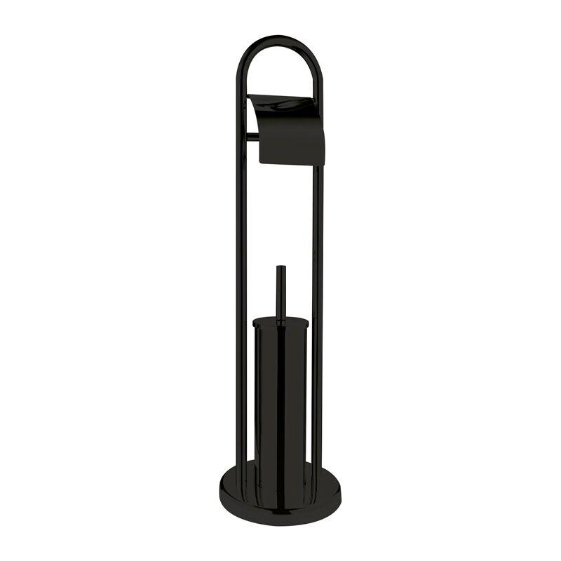 Ершик напольный Zerix KIT ME04 с бумагодержателем Black (ZX4644)