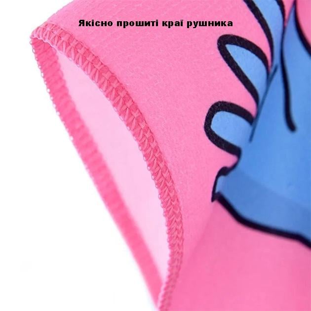 Полотенце пончо с капюшоном детское Единорог для девочек 60х120 см Розовый - фото 7