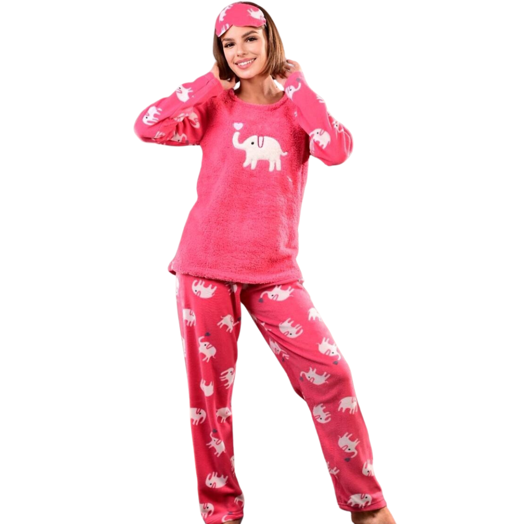 Піжама жіноча махрова на флісі XL Рожевий (sleeper-6)