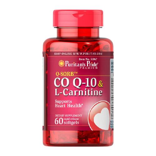 Коэнзим Puritan's Pride Q-SORB Co Q-10 30 мг plus L-Carnitine 250 мг 60 Softgels