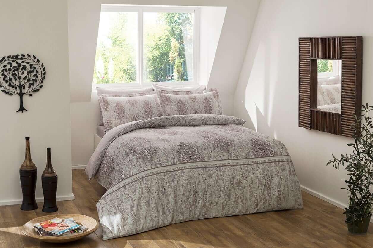 Постельное белье TAC Digital Elise gri v01 евро Серый (2000022193467)