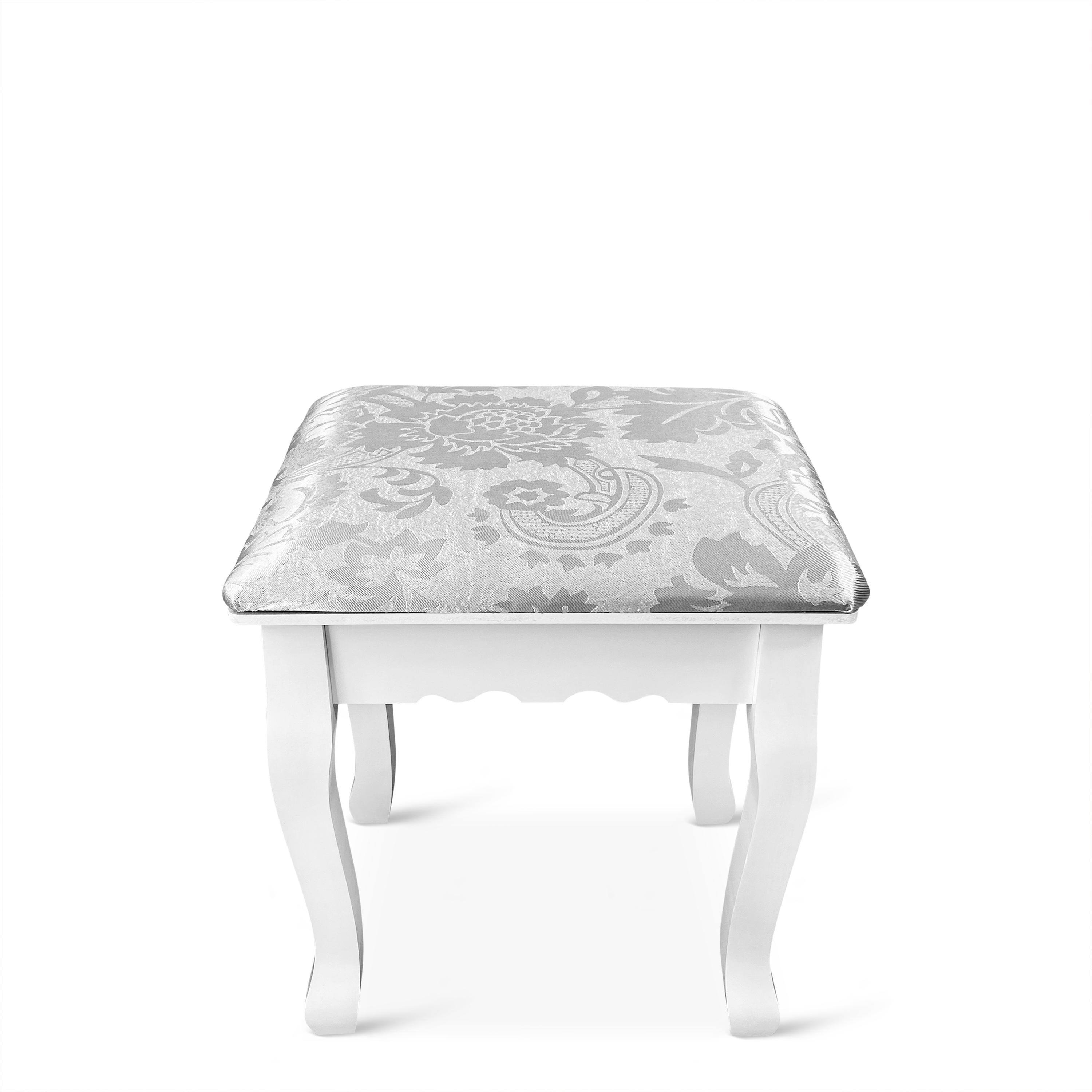 Туалетний столик з дзеркалом Homart Denver з підсвіткою та табуретом Білий (9361) - фото 4 Туалетний столик з дзеркалом Homart Denver з підсвіткою та табуретом Білий (9361) - фото 4