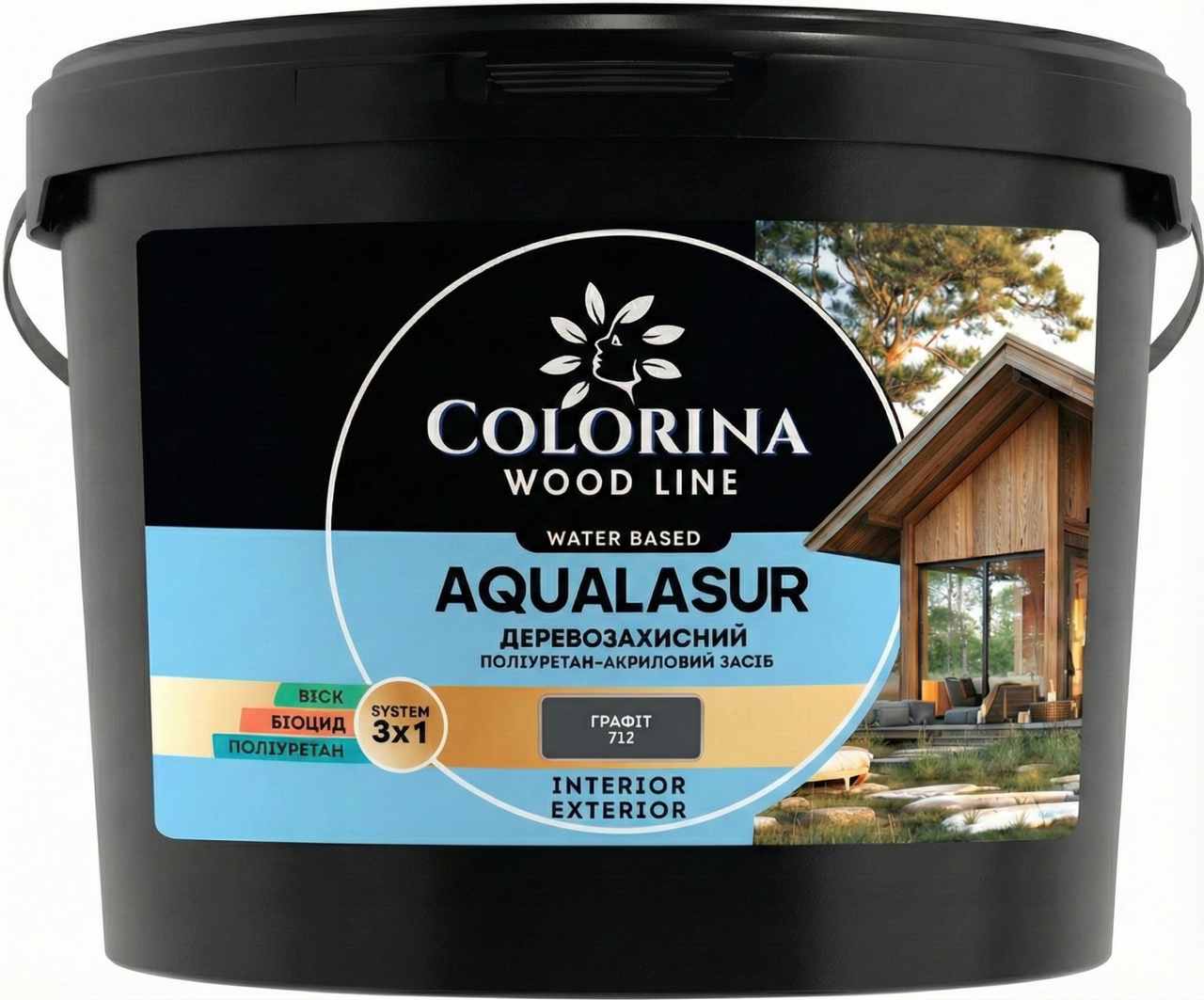 Лазурь Colorina AQUALASUR 2,5 л Графит (712)
