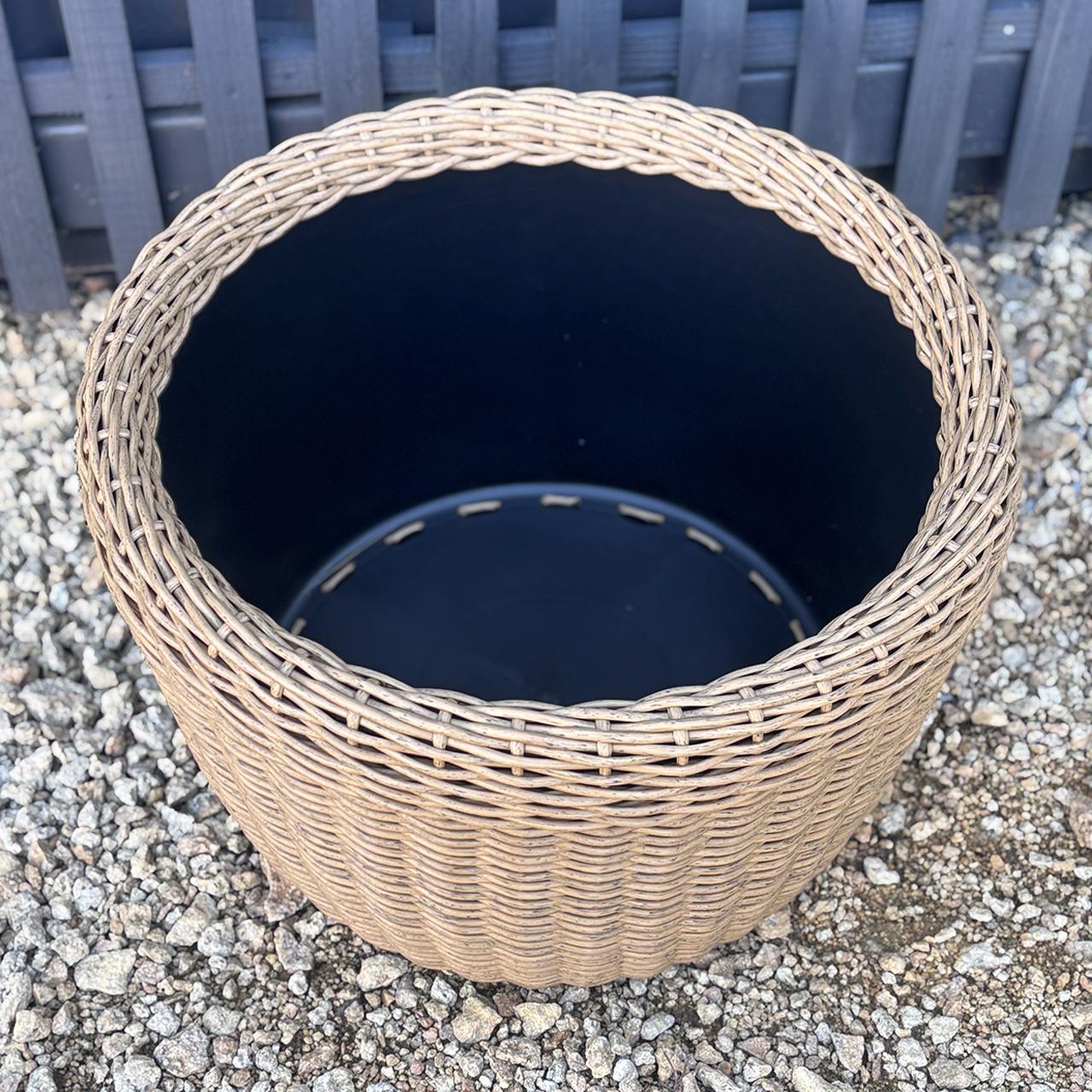 Кашпо велике для рослин та квітів з штучного ротангу/ручної роботи 90 л Дерево - фото 2