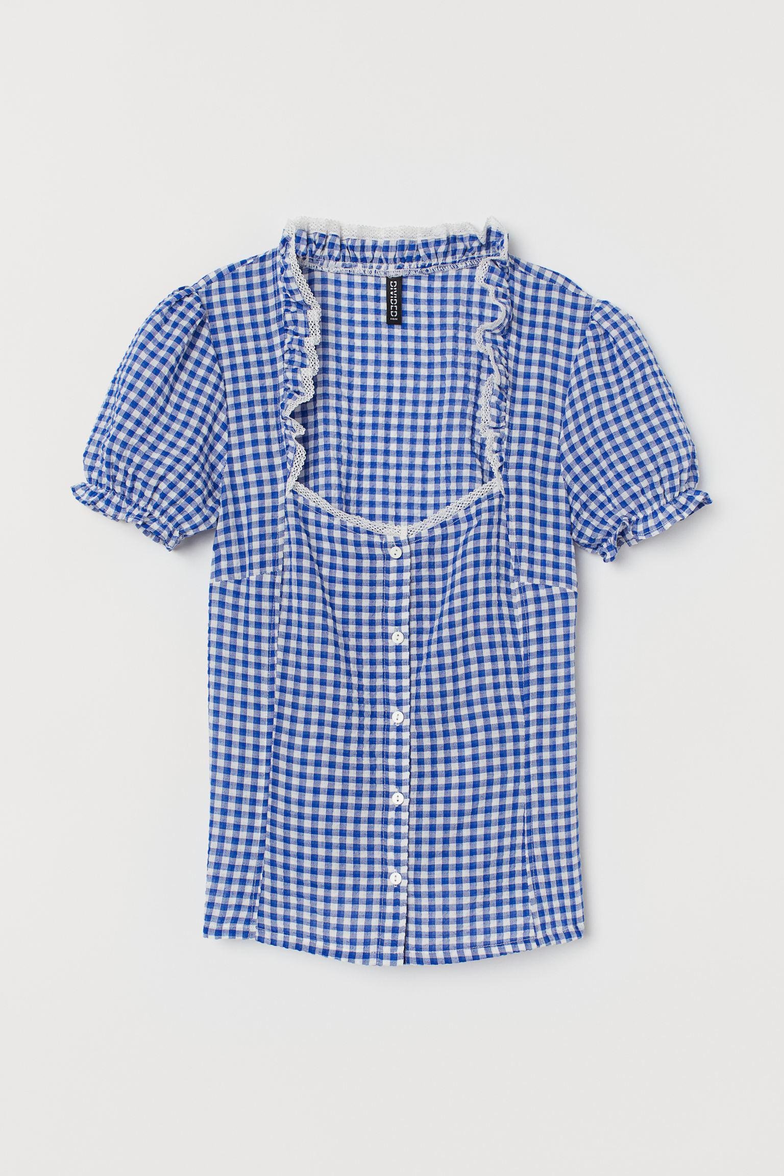 Блуза H&M р. 42 Синьо-білий (SSQ2808743518)