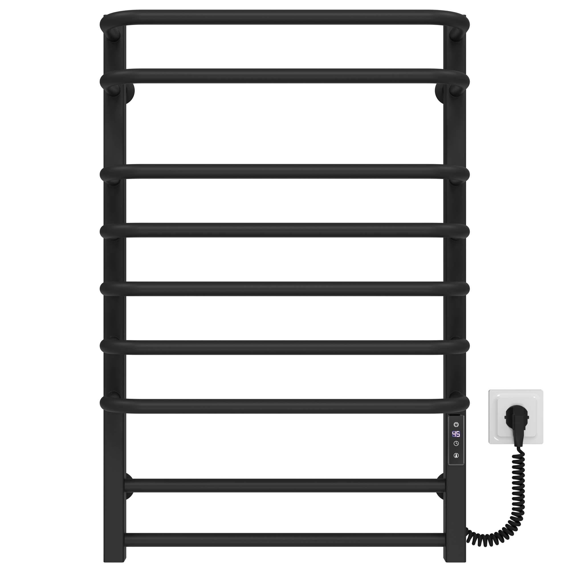 Полотенцесушитель электрический Deffi Lux П9 JD04 нержавеющая сталь 500х800 мм Черный (A.LU.80.50.9.EBR2)