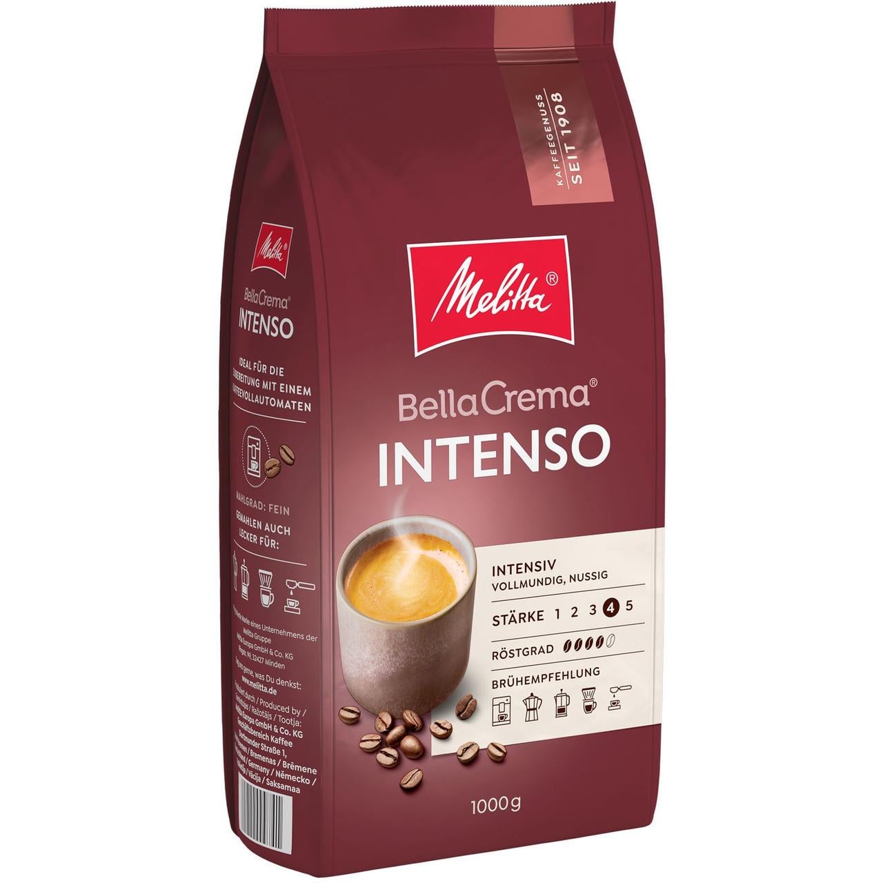 Кофе в зернах Melitta BellaCrema Intenso 1 кг (2002047089) Кофе в зернах Melitta BellaCrema Intenso 1 кг (2002047089)