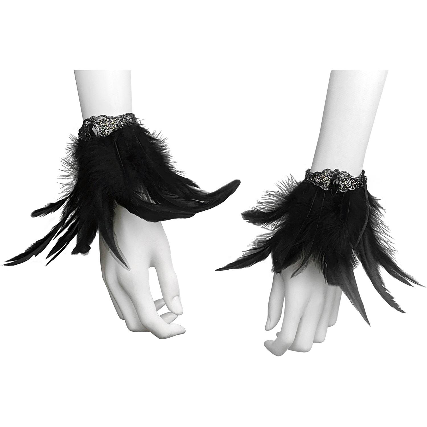 Браслеты Seta Décor черная птица пара (23-640BLK-SL)