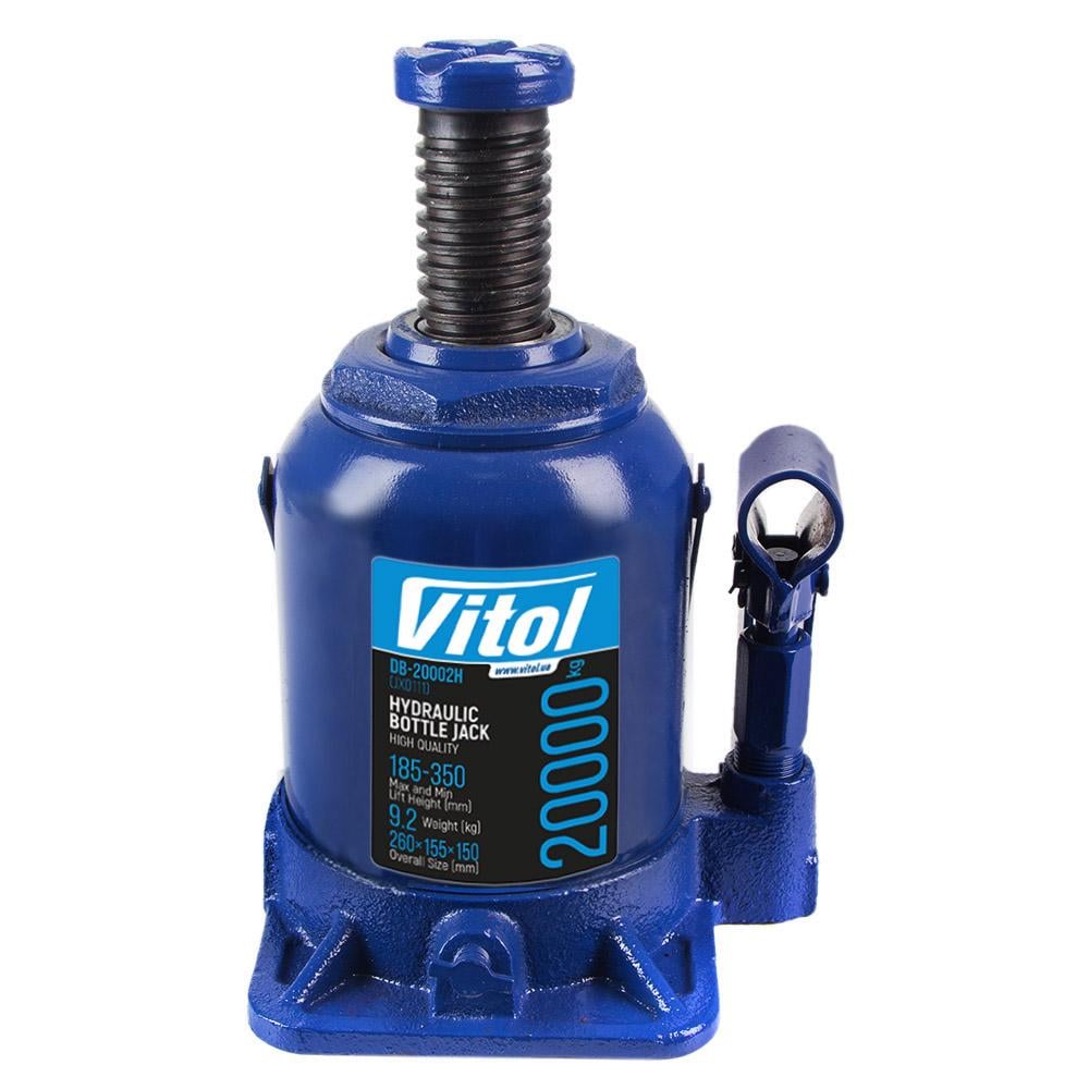 Домкрат гідравлічний телескоп Vitol 20 т 185-350 мм 9,2 кг (DB-20002H)