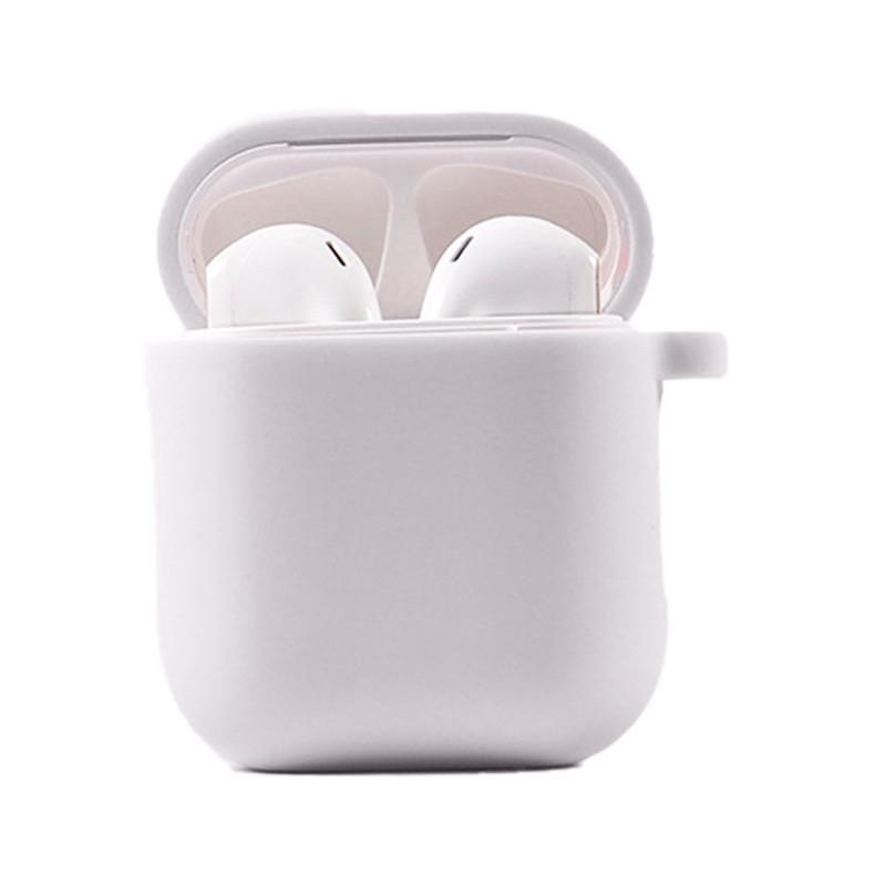 Футляр силіконовий Epik для навушників Airpods 1/2 з мікрофіброю Білий/White (00000039442_25)