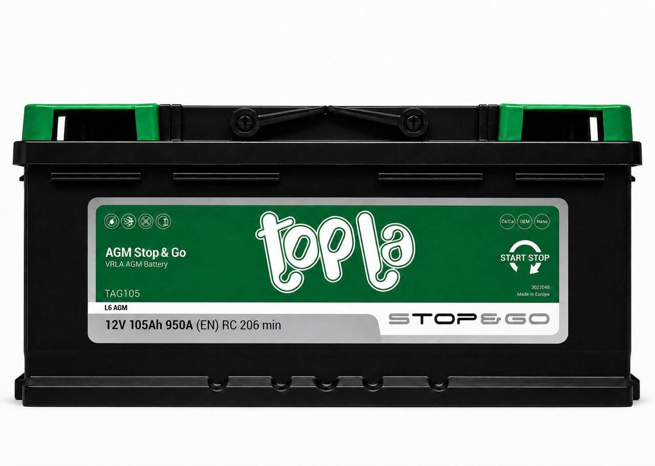 Акумулятор автомобільний Topla AGM 105 Ah 950A R+ 12V (3184416395) Акумулятор автомобільний Topla AGM 105 Ah 950A R+ 12V (3184416395)