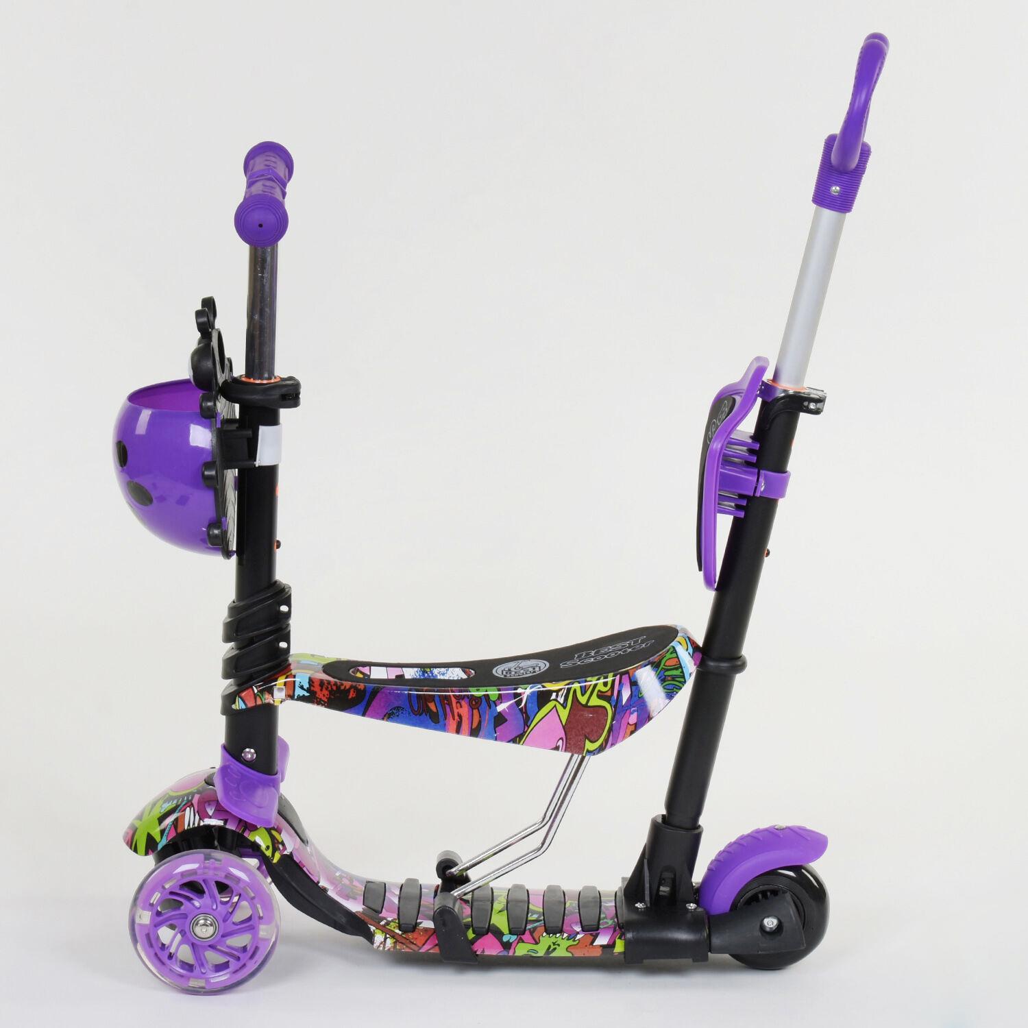 Самокат Best Scooter Абстракция 5в1 PU колеса с подсветкой Multicolor (74062) - фото 3