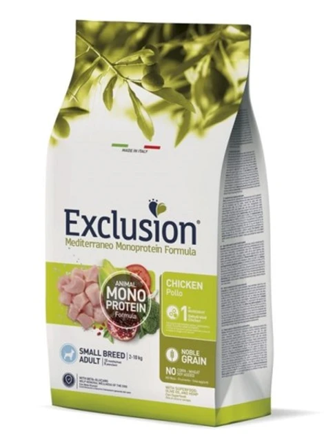Сухой монопротеиновый корм для взрослых собак мелких пород Exclusion Chicken Small Breed с курицей 500 г