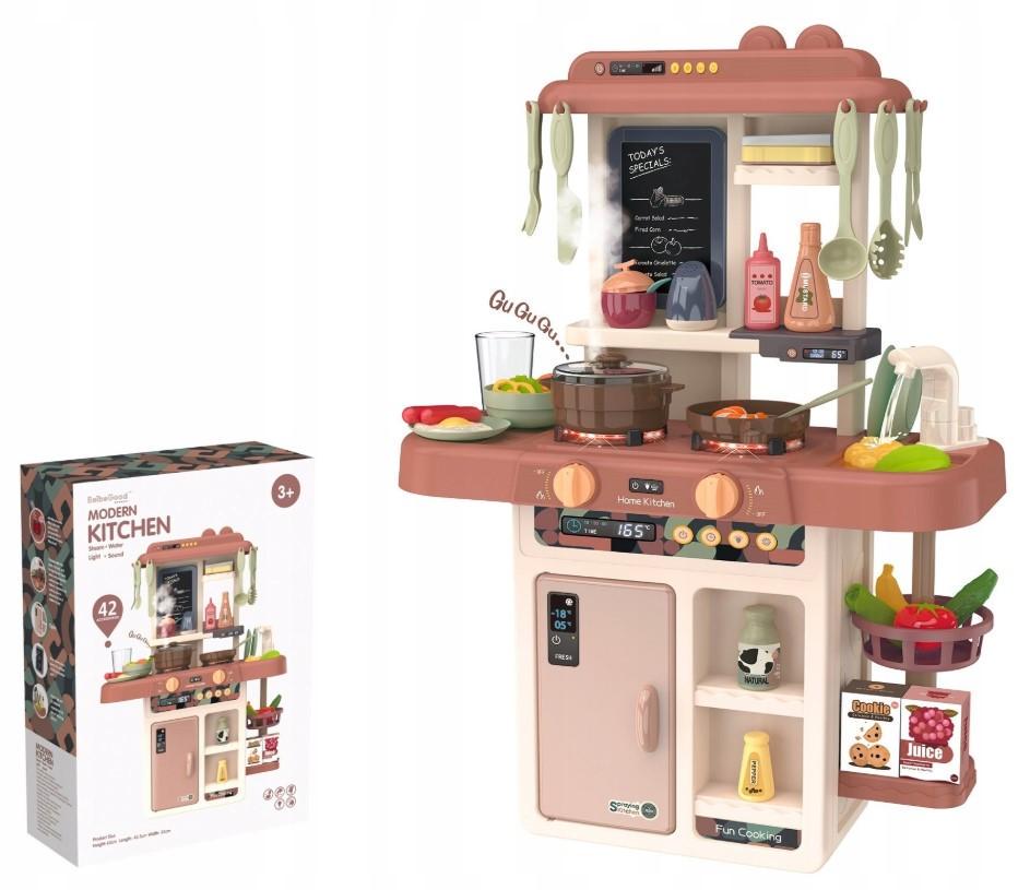 Кухня детская игрушечная для девочки с паром/водой/посудой и имитацией закипания 42 предмета Pink (29309320) - фото 3 Кухня детская игрушечная для девочки с паром/водой/посудой и имитацией закипания 42 предмета Pink (29309320) - фото 3