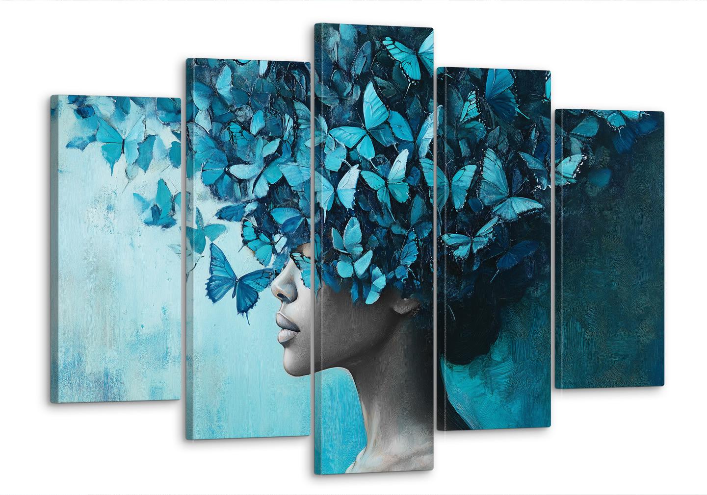 Картина модульная MAKO синие бабочки 80x125 см (MK50619)