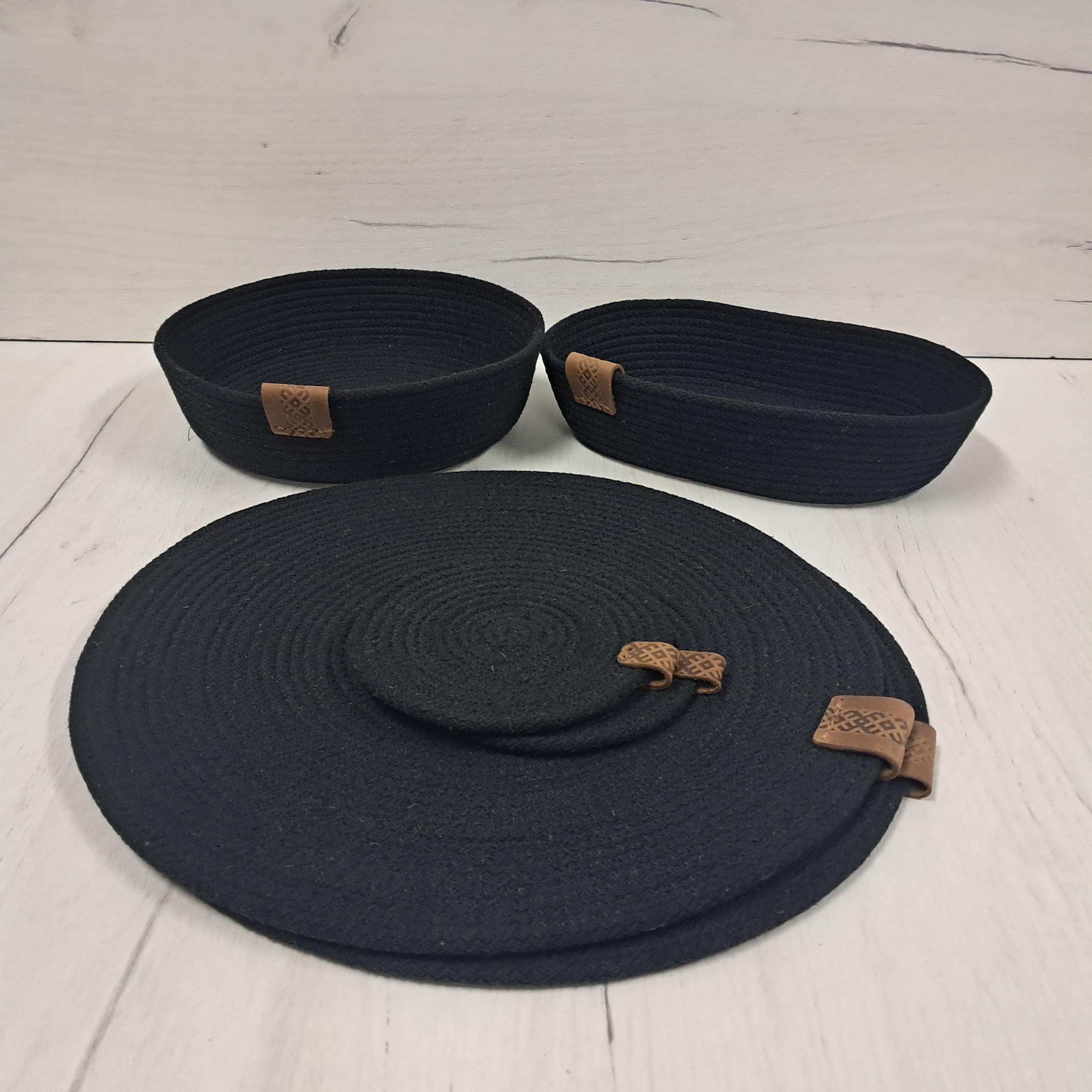 Плейсмат из джута и хлопкового шнура под горячее 20 см Черный (26198882) - фото 2 Плейсмат из джута и хлопкового шнура под горячее 20 см Черный (26198882) - фото 2