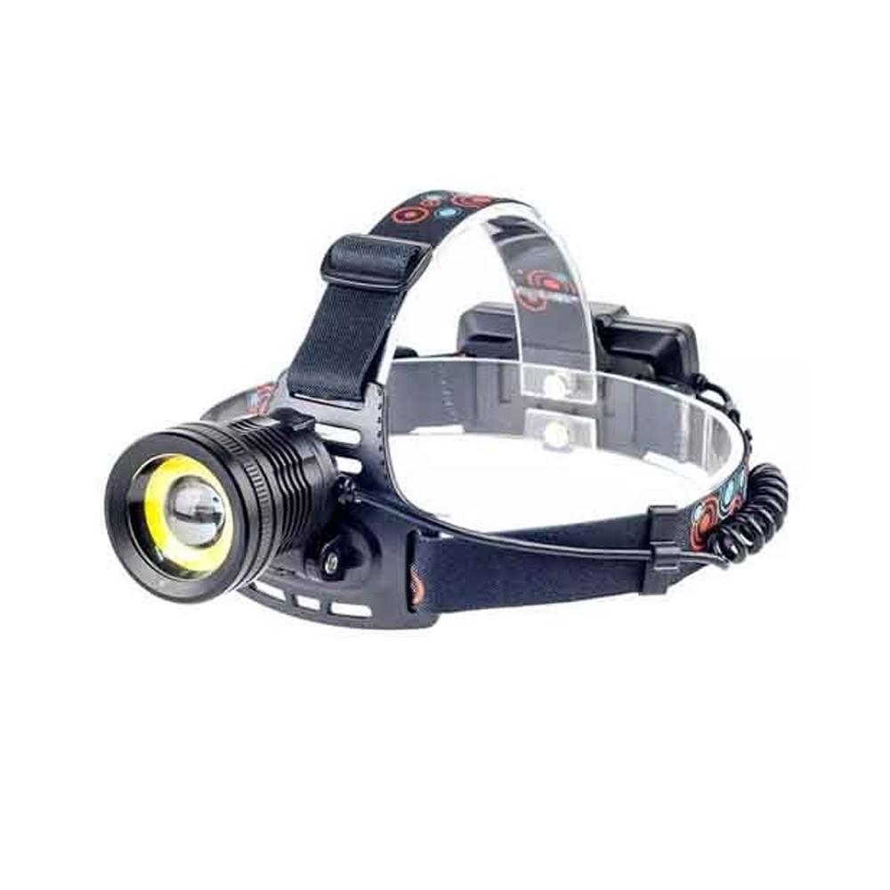 Фонарь налобный XQ-172-T6+COB 2x18650 zoom ЗУ microUSB (314975)