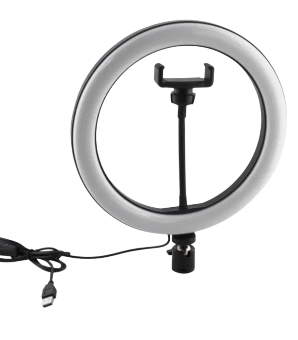 Лампа кольцевая RING FILL LIGHT 14 Вт 26см 3200-5500 К на штативе с держателем для телефона 2,1 м Черный