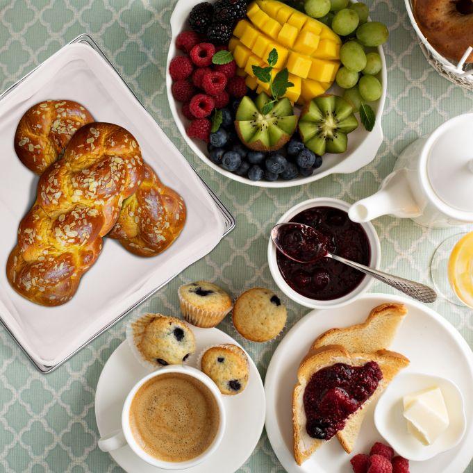 Корзина для хлеба сервировочная Relaxdays нержавеющая сталь и лен стильный дизайн 105x23 см - фото 5