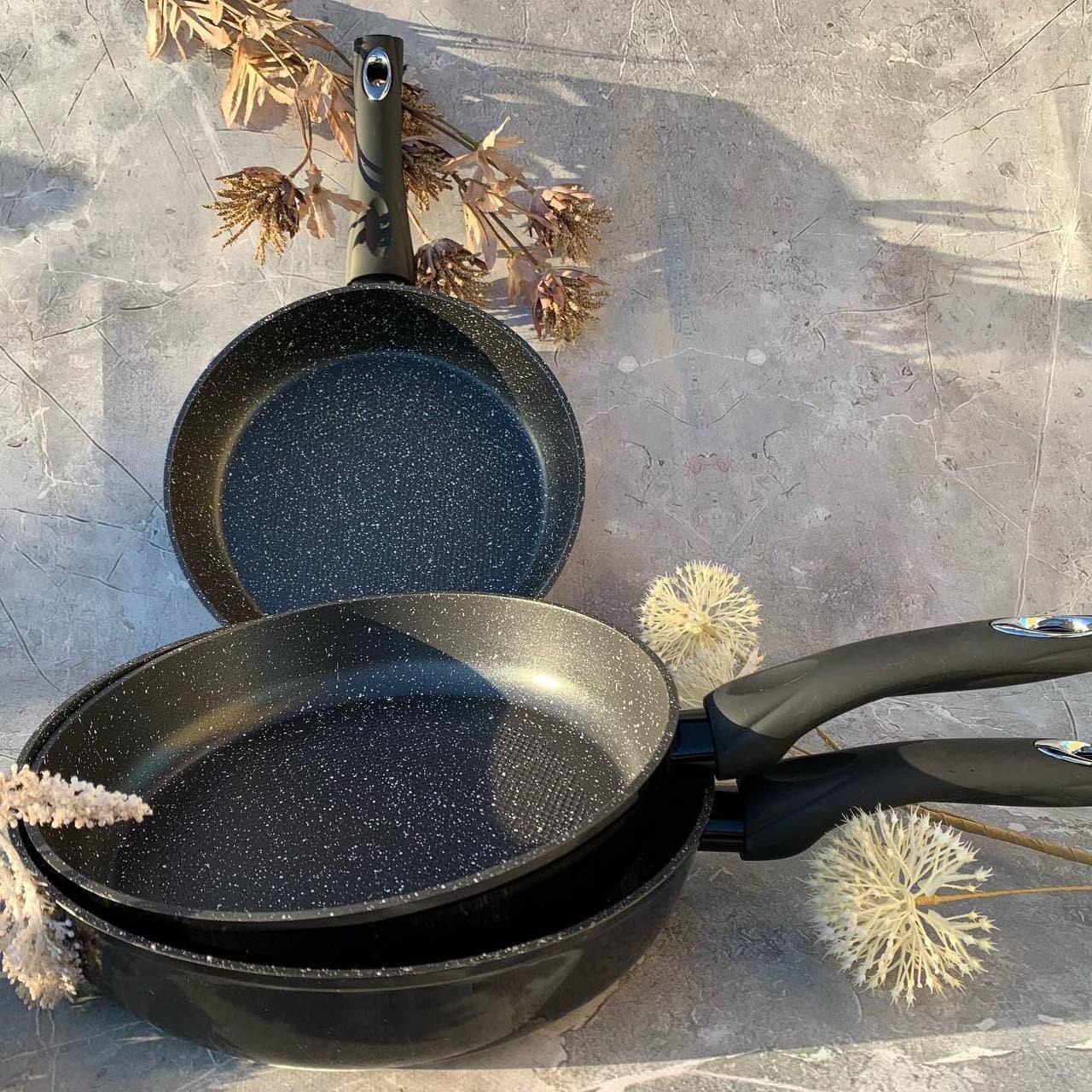 Набор сковородок Edenberg с антипригарным мраморным покрытием 3шт. 20/24/28 см (EB-1731)