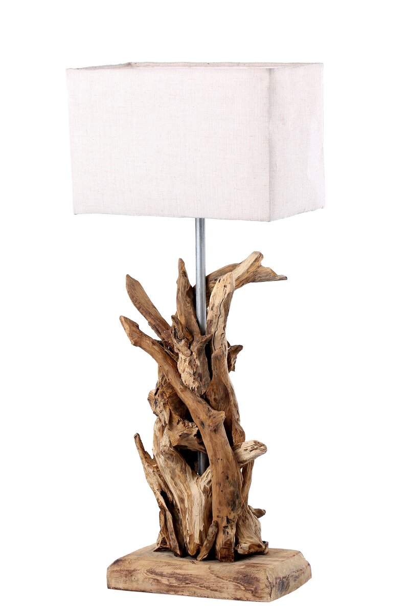 Торшер из натурального дерева и льняным абажуром Kayoom Aquila 340 Natural Бежевый (AWE5O)