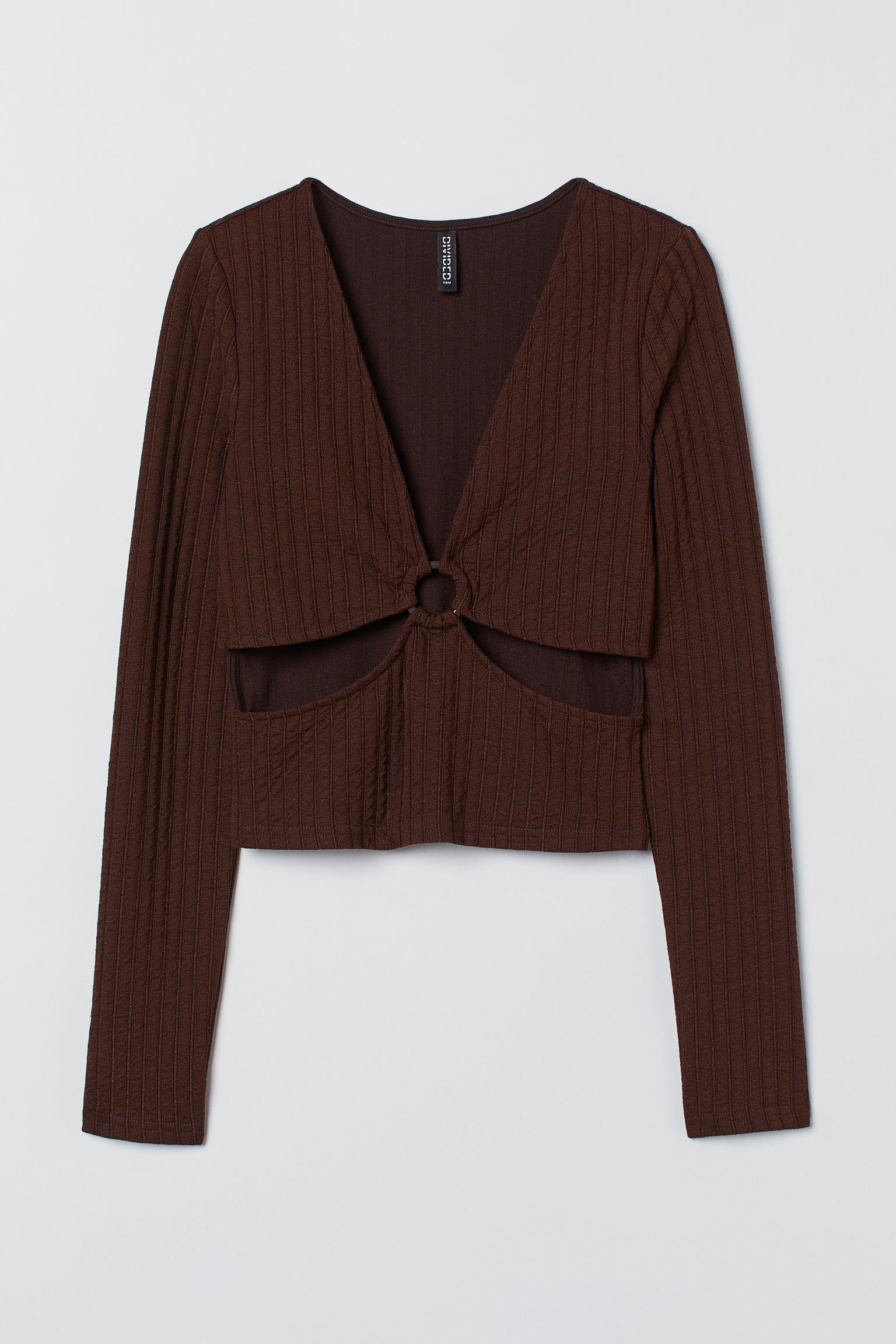 Лонгслів H&M S Темно-коричневий (S2407995002)