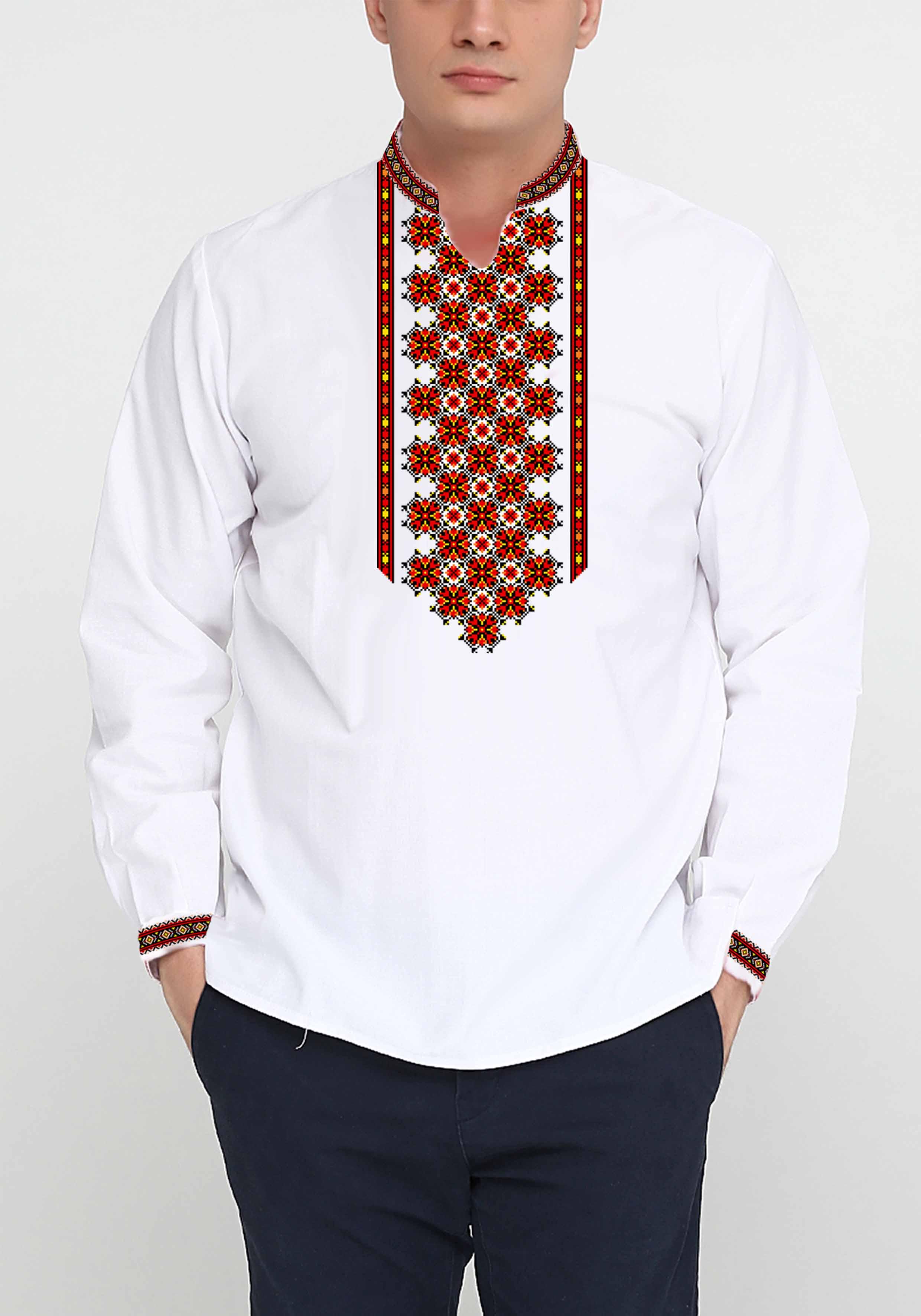 Заготовка для вышивки нитями или бисером рубашка габардин (СЧГ-342)