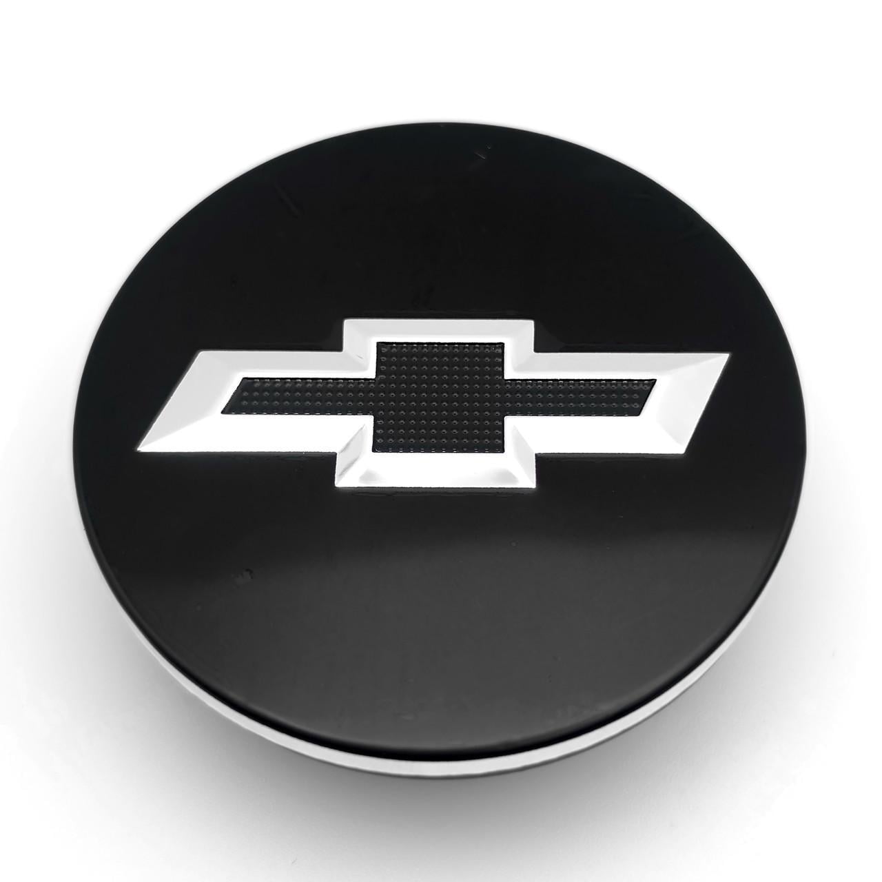 Колпачок заглушка ступицы колеса Chevrolet 58 мм Черный/Хром (3009175462)