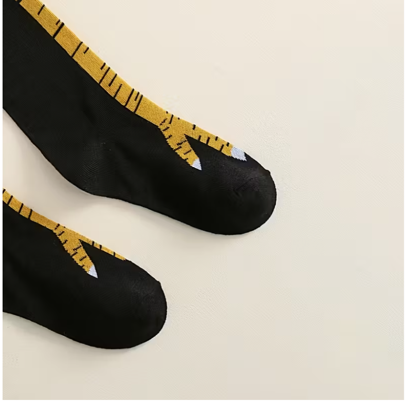 Панчохи жіночі до коліна Курячі лапки для вечірок і повсякденного стилю Чорно-жовтий (1313) - фото 6 Панчохи жіночі до коліна Курячі лапки для вечірок і повсякденного стилю Чорно-жовтий (1313) - фото 6