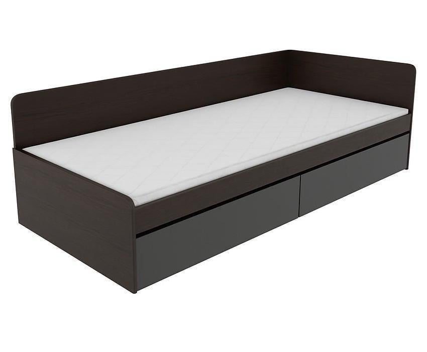 Кровать односпальная Еверест с ящиками 800 сплошной щит 80x190 см Венге/Графитовый (EVR-20739,22) - фото 3 Кровать односпальная Еверест с ящиками 800 сплошной щит 80x190 см Венге/Графитовый (EVR-20739,22) - фото 3