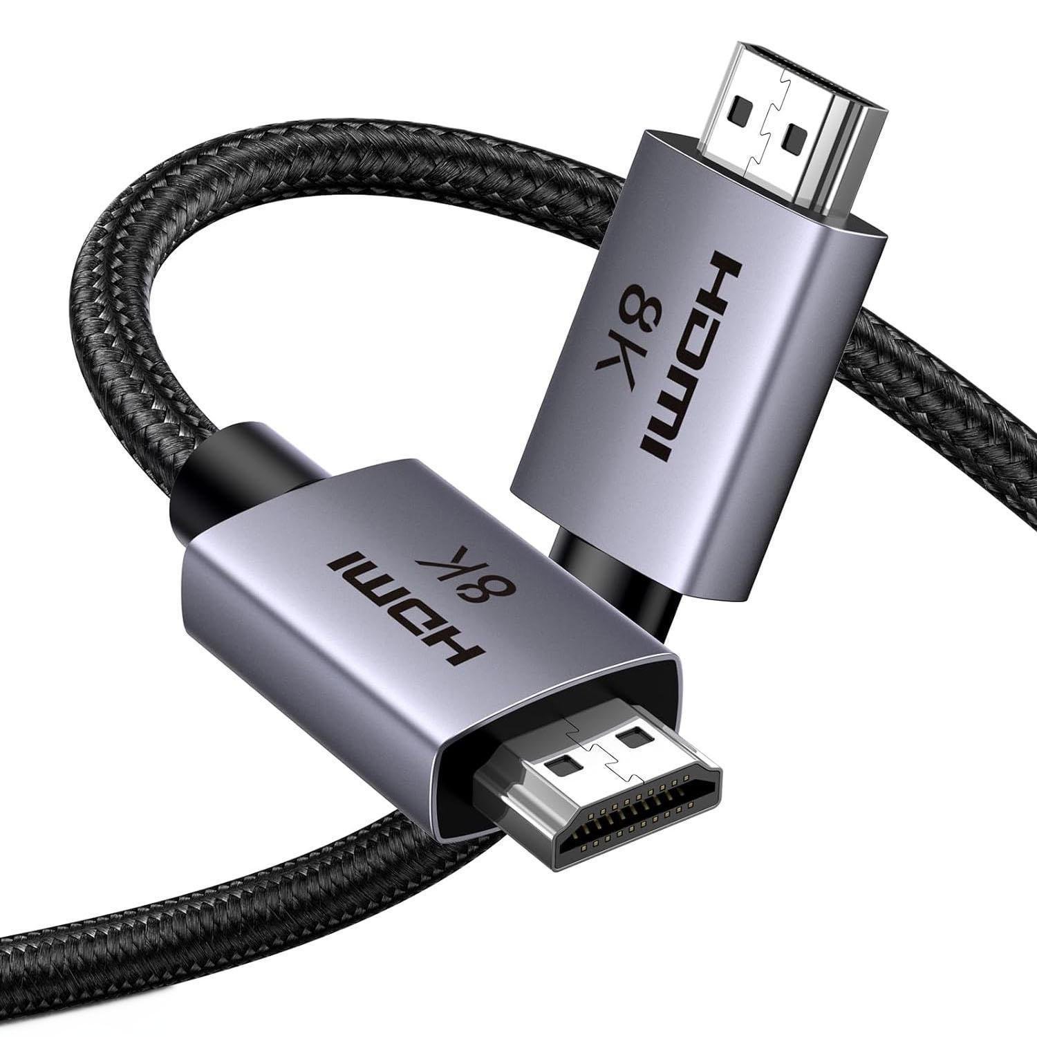 Кабель UGREEN HDMI 2.1 8K 60Hz 4K 120Hz 48 Гбіт/с 3D Dolby Atmos HDR 10+ eARC HDCP 2.3 1080p 240Hz 2 м Чорний (25910)