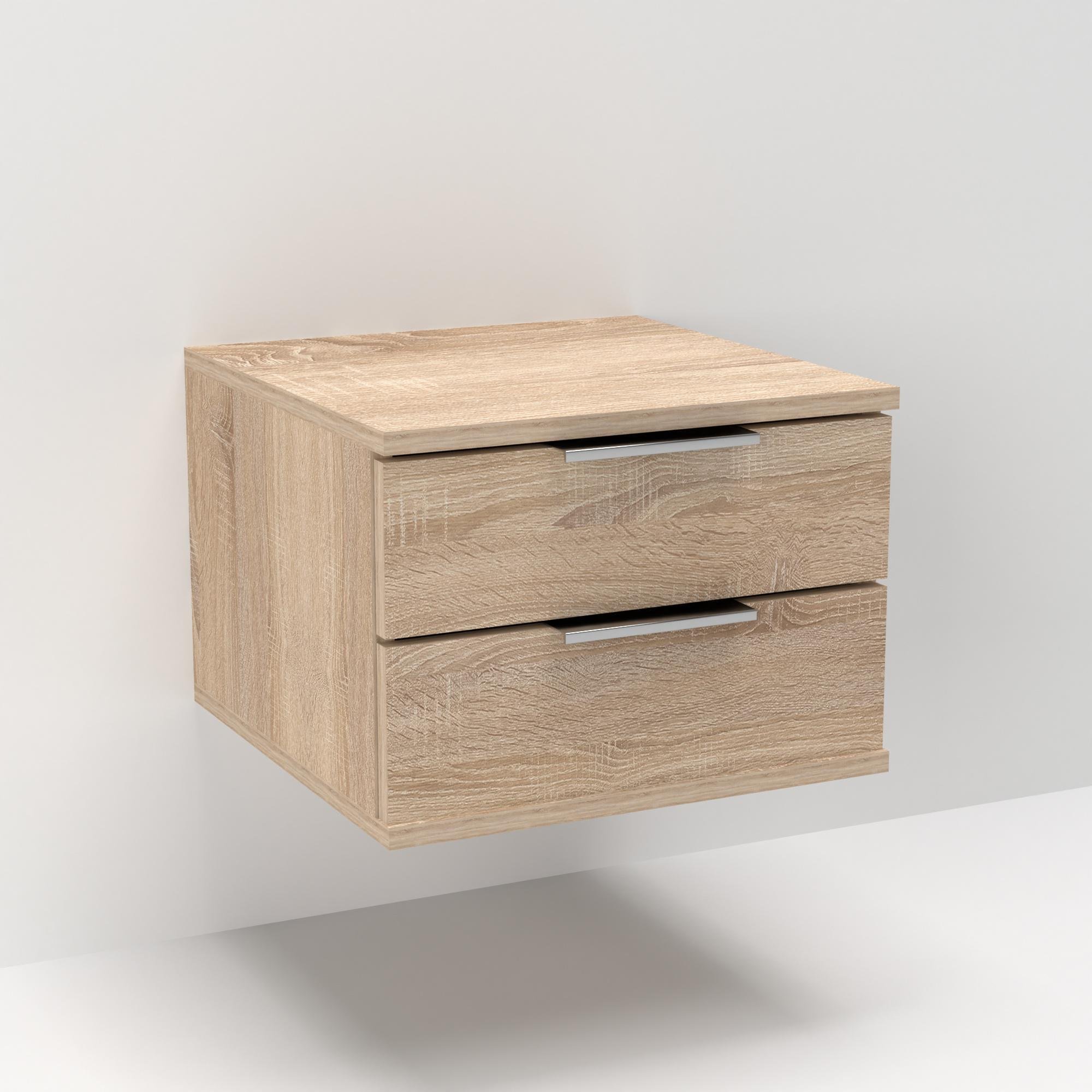 Тумба приліжкова підвісна Кристал 400х400х290 мм Дуб Сонома (13227) - фото 1 Тумба приліжкова підвісна Кристал 400х400х290 мм Дуб Сонома (13227) - фото 1